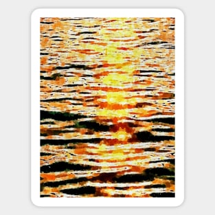 sunset glistening on water Sticker